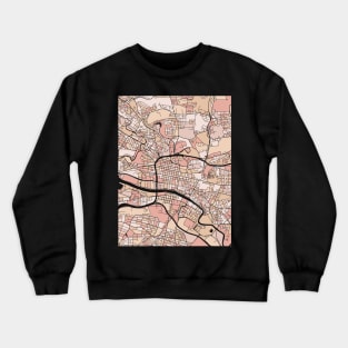 Glasgow Map Pattern in Soft Pink Pastels Crewneck Sweatshirt